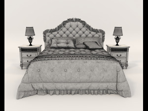 European Style Bed Set 17 3D मॉडल