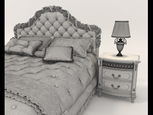 European Style Bed Set 17 3D मॉडल