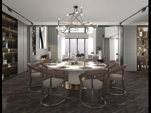 Living Room and Dining Room Scene 2 3D Model