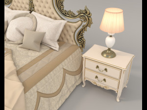 European Style Bed Set 18 Modèle 3D