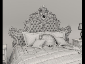 European Style Bed Set 18 Modèle 3D