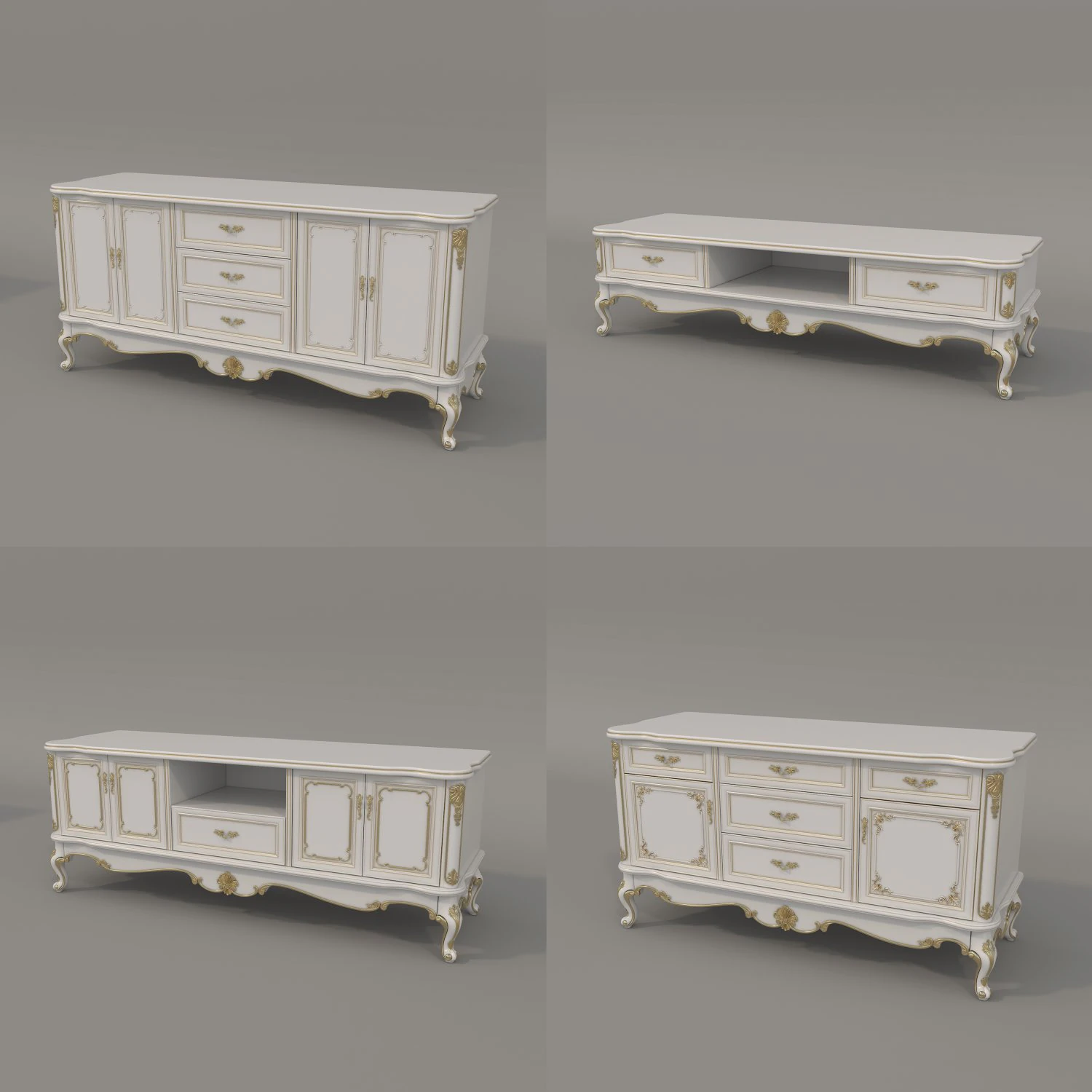 Classic Cabinet Collection 2 3D Model .c4d .max .obj .3ds .fbx .stl .blend 