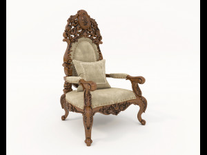 Classic Coffee Table and Armchairs 14 Model 3D