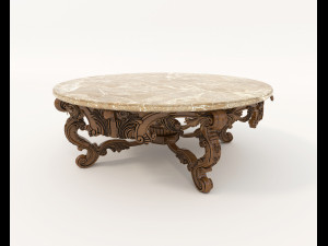 Classic Coffee Table and Armchairs 14 Model 3D
