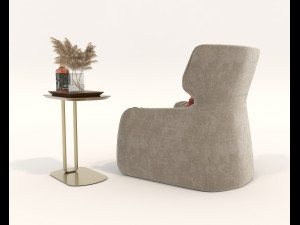 Contemporary Style Coffee Table and Armchair 14 3Dモデル