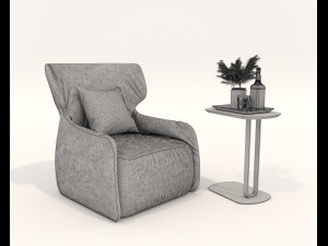 Contemporary Style Coffee Table and Armchair 14 3Dモデル