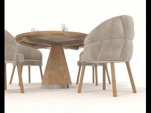 Modern Style Table and Chairs 14 3D Model