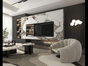 Modern Living Room Scene 2 Model 3D