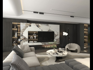 Modern Living Room Scene 2 Model 3D