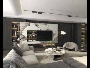 Modern Living Room Scene 2 3D Model