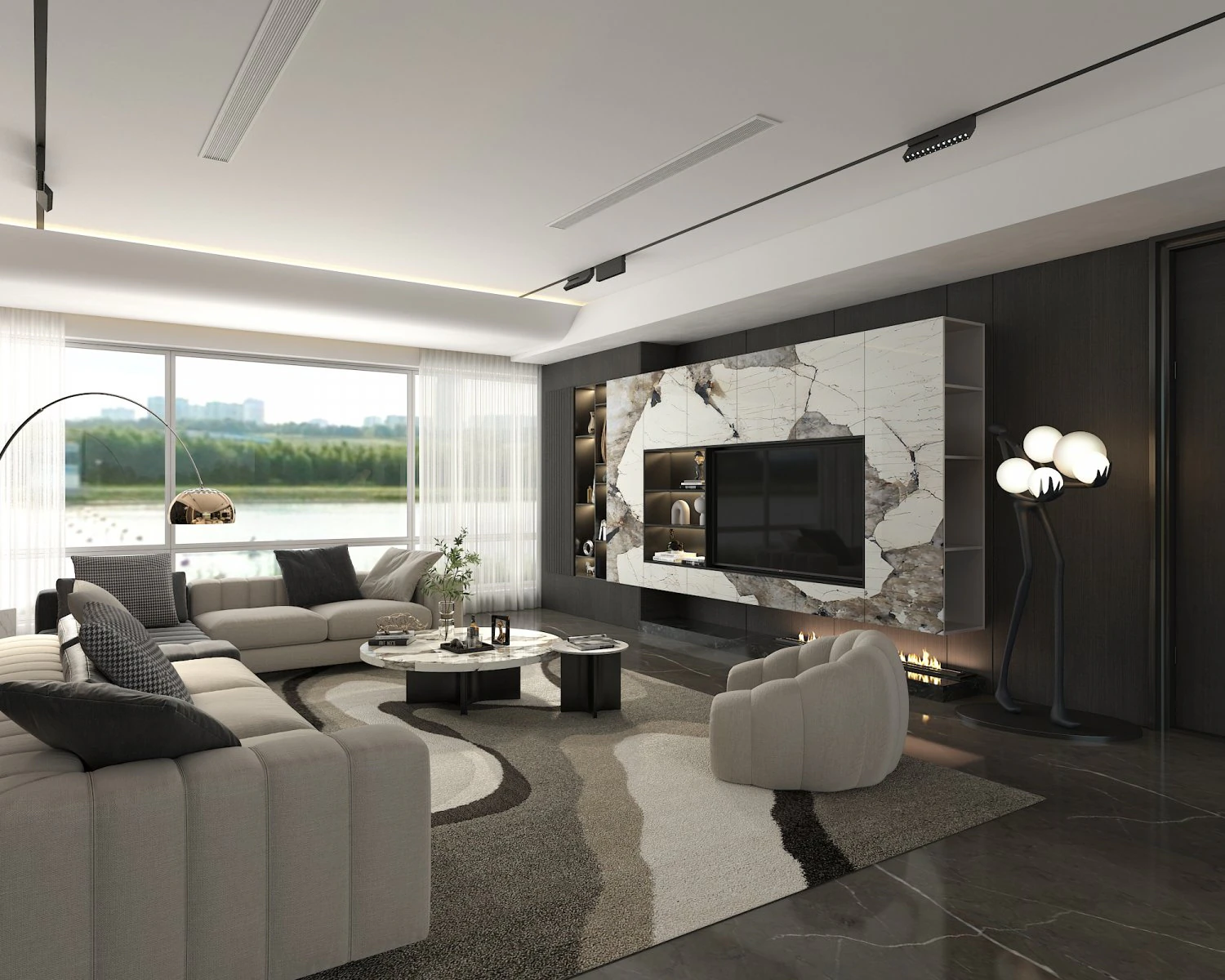 Modern Living Room Scene 2 3D Model .c4d .max .obj .3ds .fbx .stl .blend