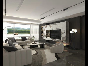 현대 거실 장면 2 3D 모델