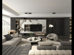 Modern Living Room Scene 2 Model 3D