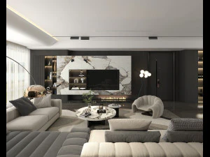 Modern Living Room Scene 2 3D Model