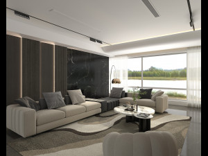 Modern Living Room Scene 2 Model 3D