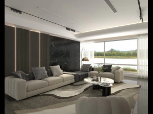 Modern Living Room Scene 2 3D Model