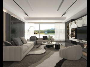 Modern Living Room Scene 2 Model 3D