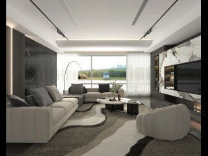 Modern Living Room Scene 2 3D Model