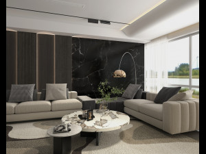Modern Living Room Scene 2 Model 3D