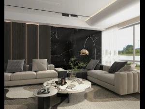 Modern Living Room Scene 2 3D Model