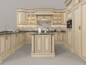 European Style Kitchen 6 3D Model