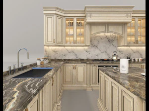 European Style Kitchen 6 3D Model