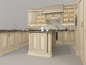 European Style Kitchen 6 3D Model