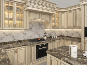 European Style Kitchen 6 3D Model