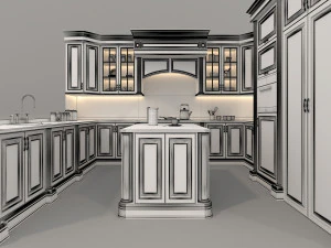European Style Kitchen 6 3D Model