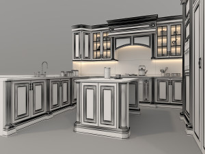 European Style Kitchen 6 3D Модель