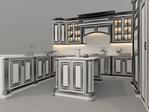 European Style Kitchen 6 3D Model