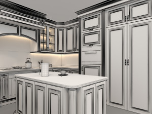 European Style Kitchen 6 3D Модель