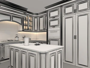 European Style Kitchen 6 3D Model
