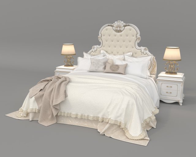 European Style Bed Set 19 3D 모델 .c4d .max .obj .3ds .fbx .stl .blend 