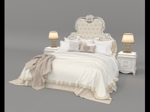 European Style Bed Set 19 3D Model