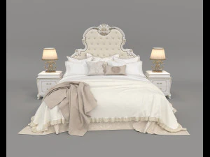 European Style Bed Set 19 3D Model