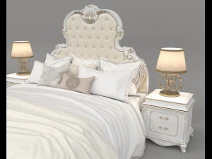 European Style Bed Set 19 3D Model