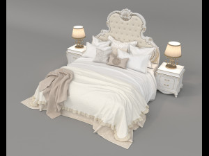 European Style Bed Set 19 3D 모델