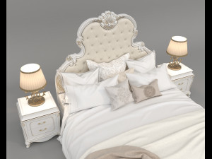 European Style Bed Set 19 3D 모델