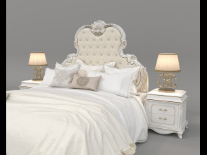 European Style Bed Set 19 3D 모델