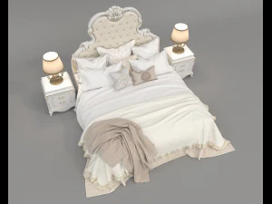 European Style Bed Set 19 3D Model