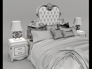 European Style Bed Set 19 3D 모델