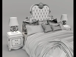European Style Bed Set 19 3D Model