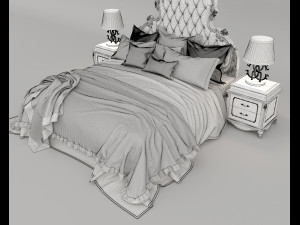 European Style Bed Set 19 3D 모델