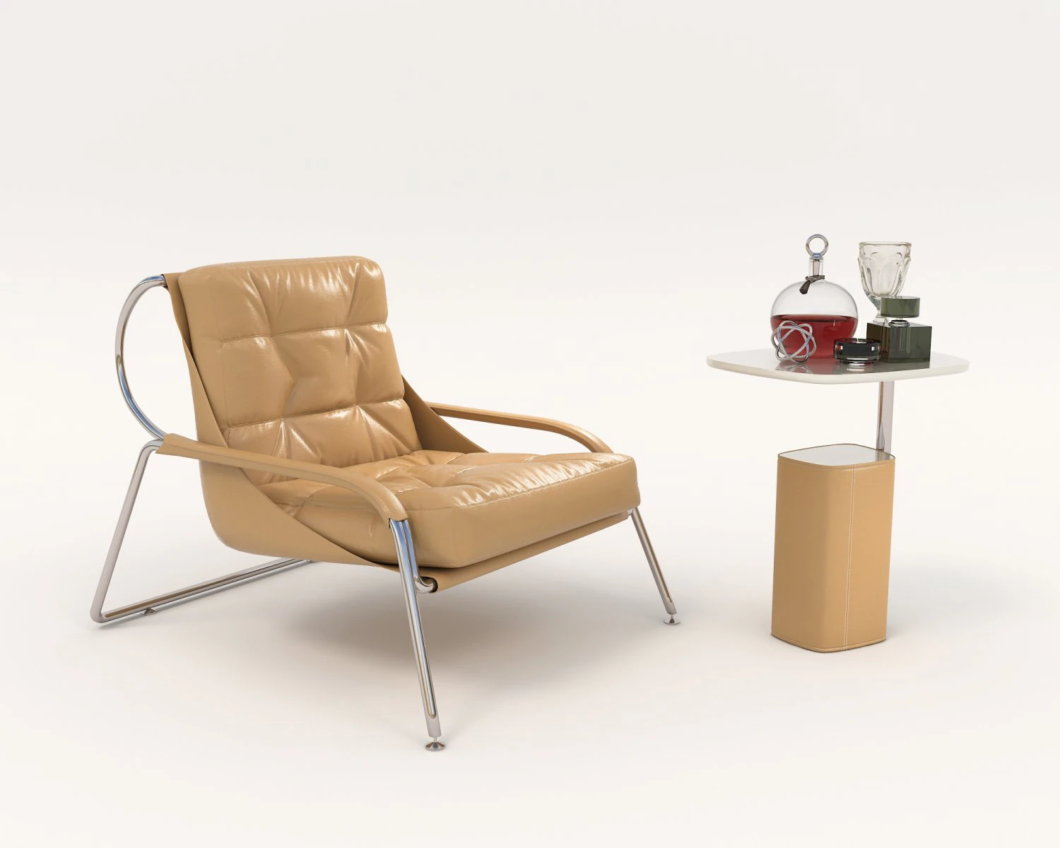 Contemporary Style Coffee Table and Armchair 15 3D Model .c4d .max .obj .3ds .fbx .stl .blend 