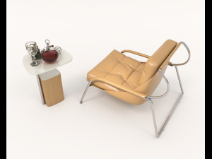 Contemporary Style Coffee Table and Armchair 15 Modelo 3D