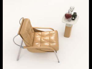 Contemporary Style Coffee Table and Armchair 15 Modelo 3D