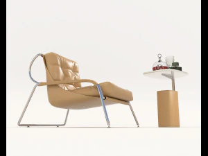 Contemporary Style Coffee Table and Armchair 15 3D Model