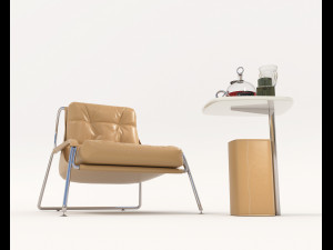 Contemporary Style Coffee Table and Armchair 15 Modelo 3D