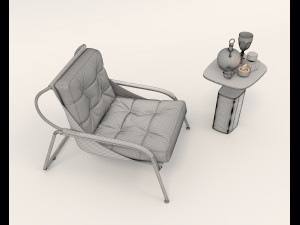 Contemporary Style Coffee Table and Armchair 15 Modelo 3D